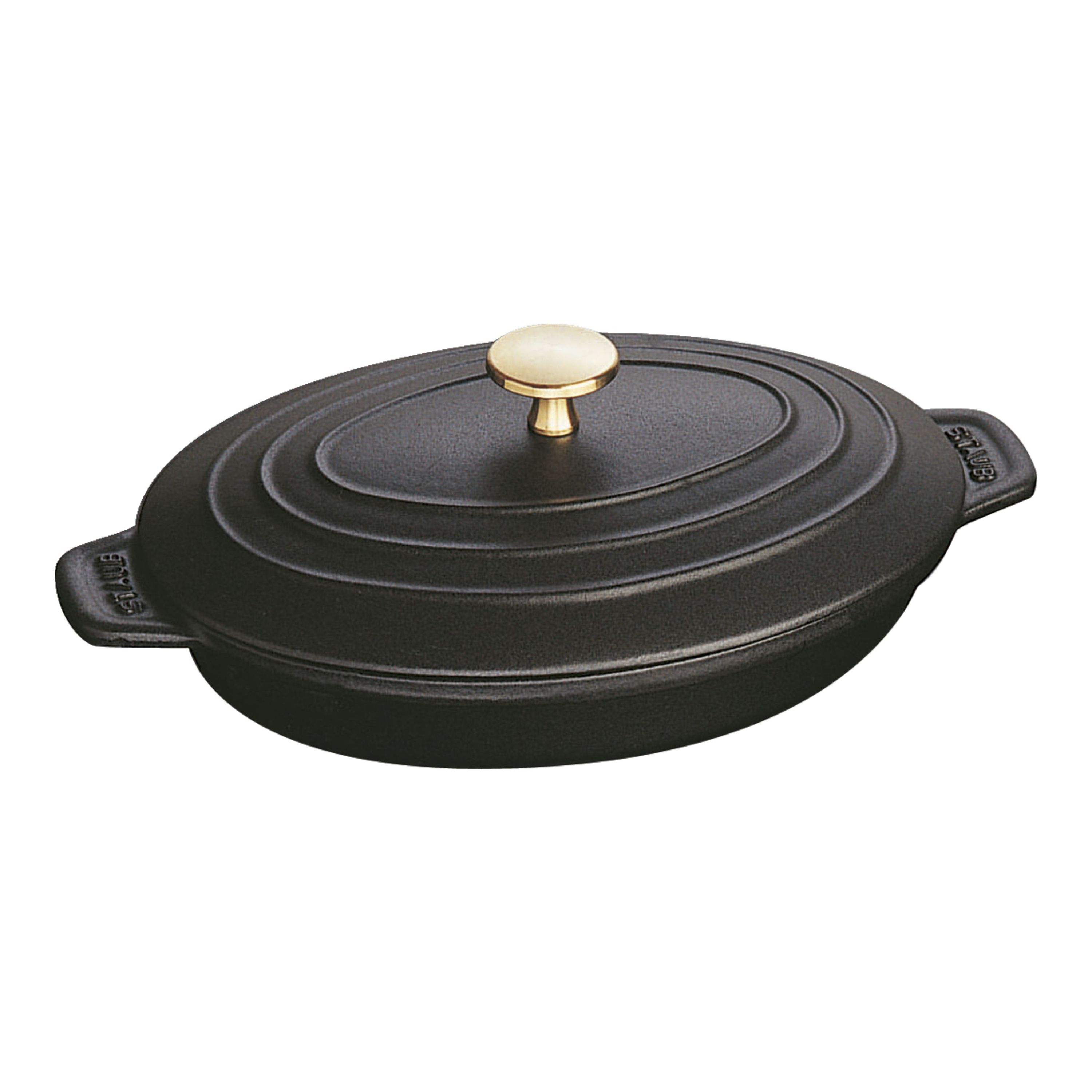 Staub 9.5 Inch Oval Baking Dish Black Matte Cast Iron