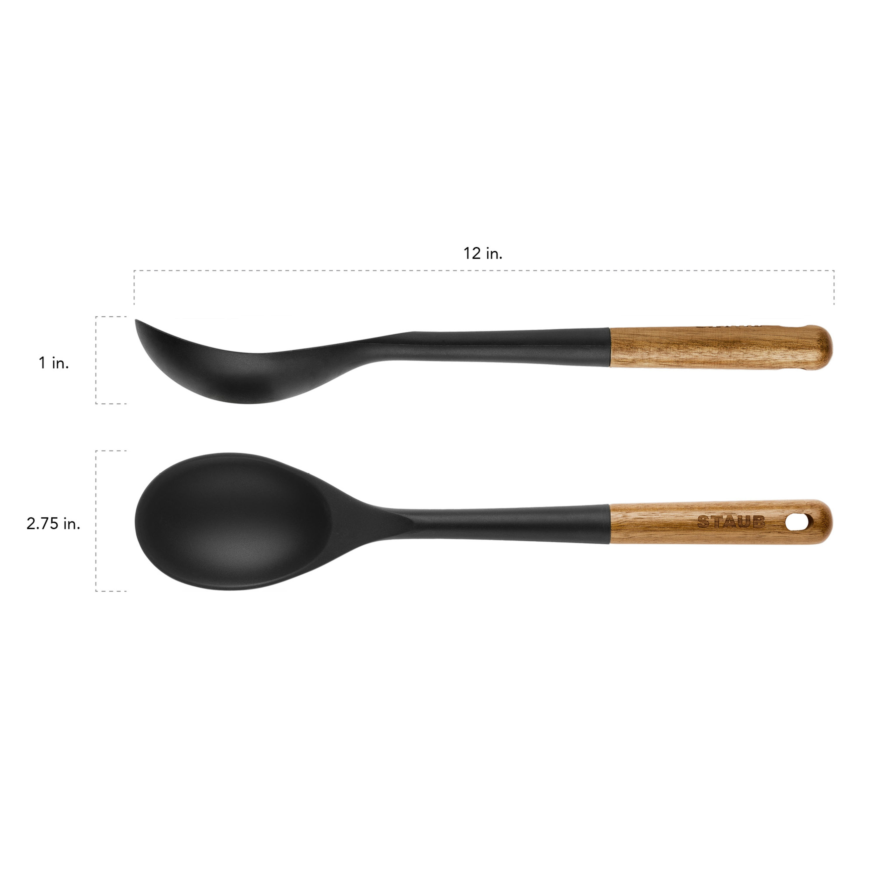 Rustic Black Silicone Baking Utensils with Wooden Handles