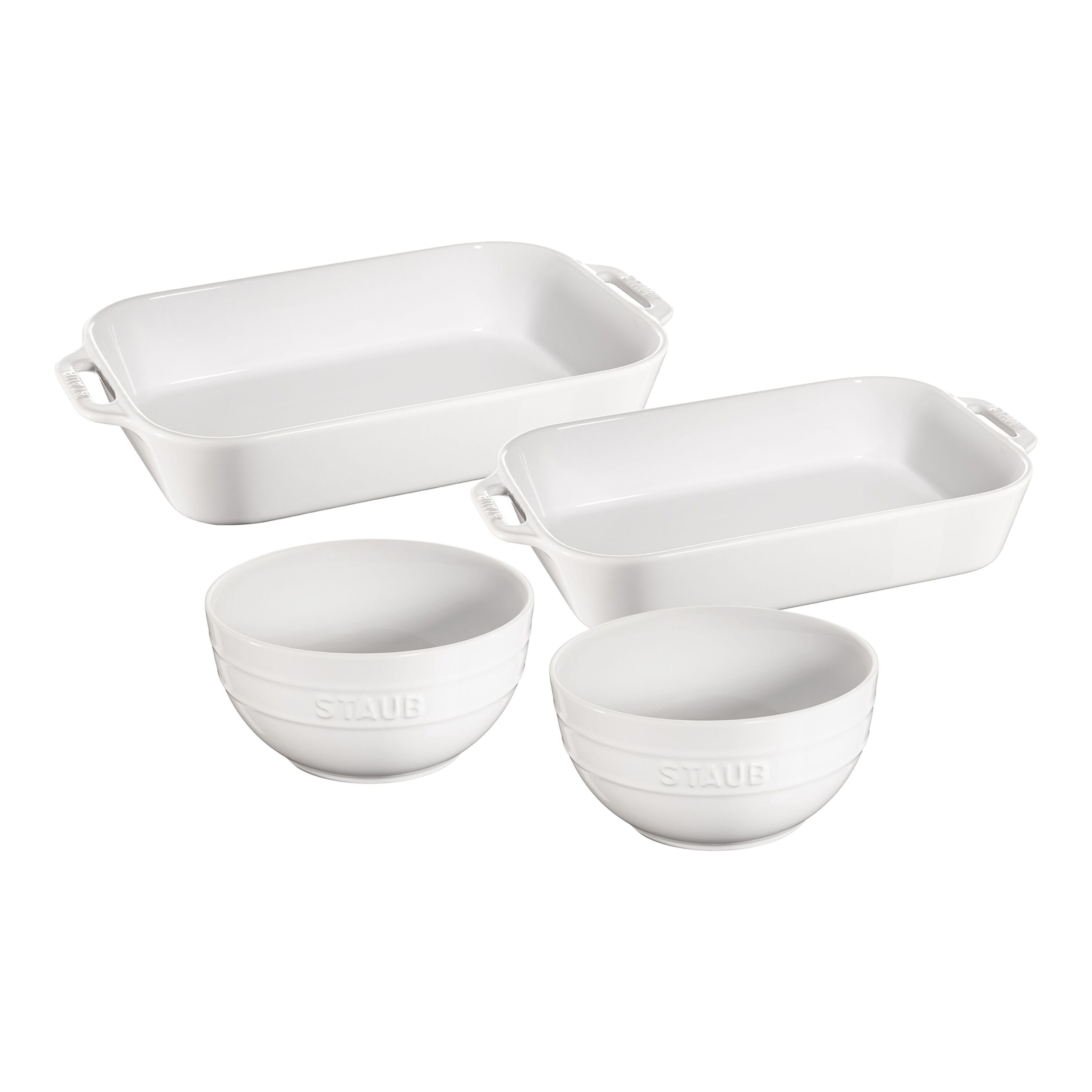  Staub Ceramics 4-pc Baking Pans Set, Casserole Dish