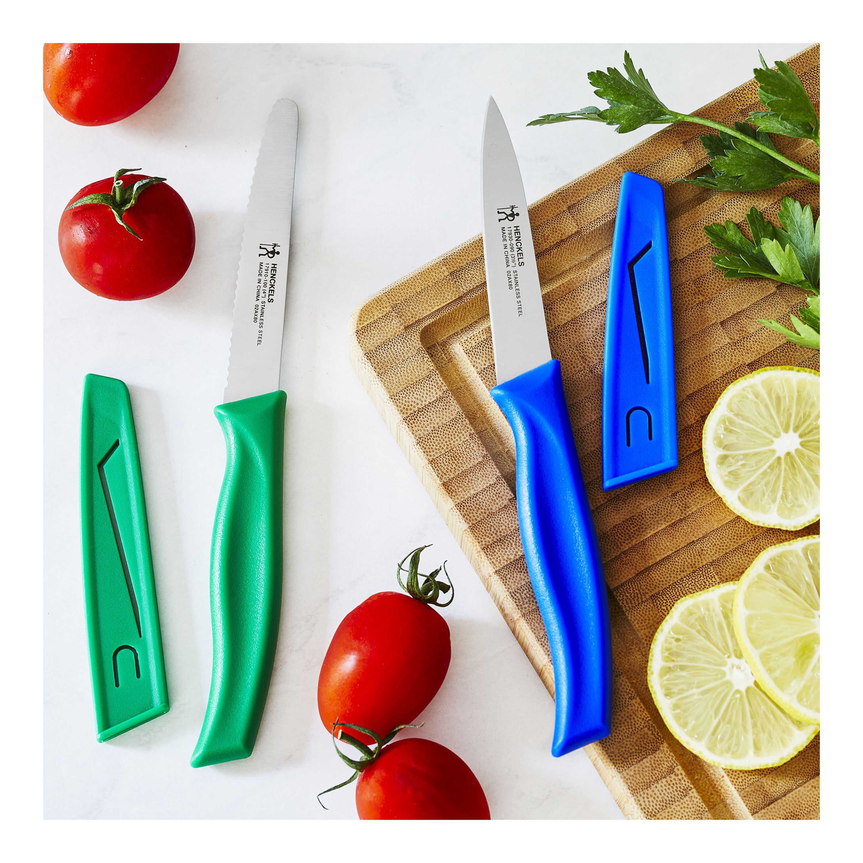 Paring Knife set of 6 PCS, 3.5 Inch Stainless Steel Fruit and Vegetable  Knives,Comfortable Handle With Multi-Color Red/Green/Blue