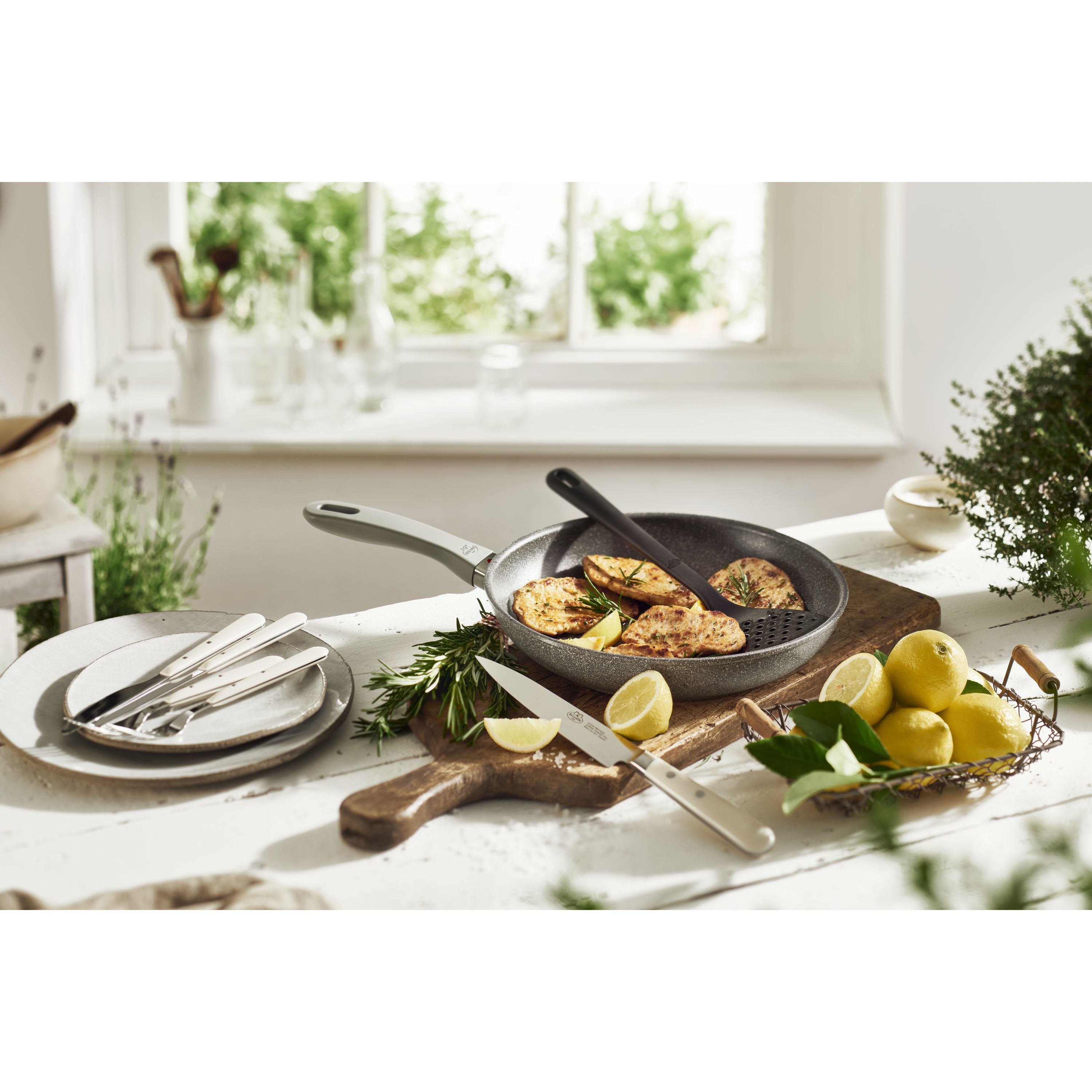 BALLARINI Parma by HENCKELS 3-pc Nonstick Pot and Pan Set, Made in Italy,  Set includes 8-inch, 10-inch and 12-inch fry pan