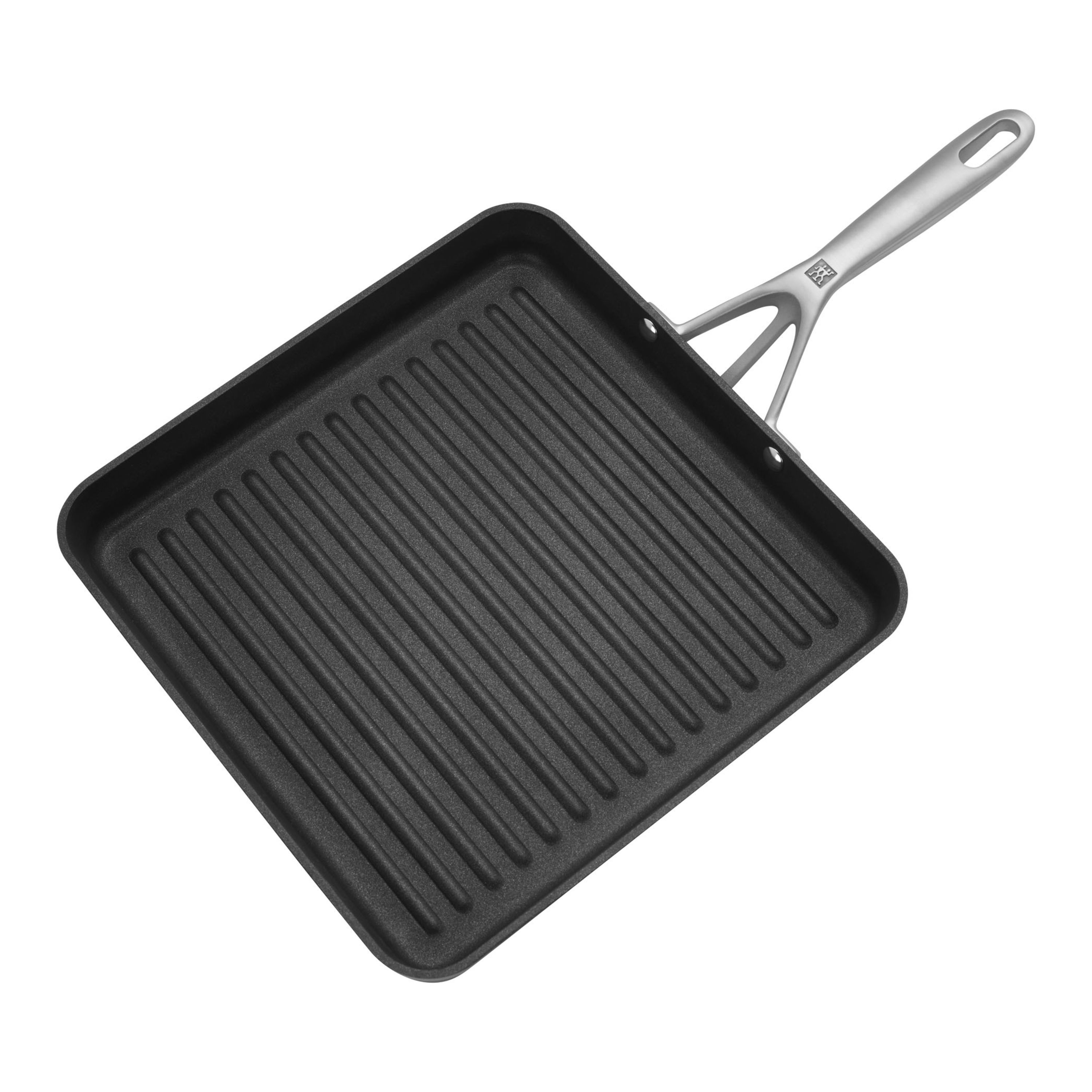 Grill Pan Non Stick Steel 11 Inch Aluminum Lightweight Square Griddle Gray