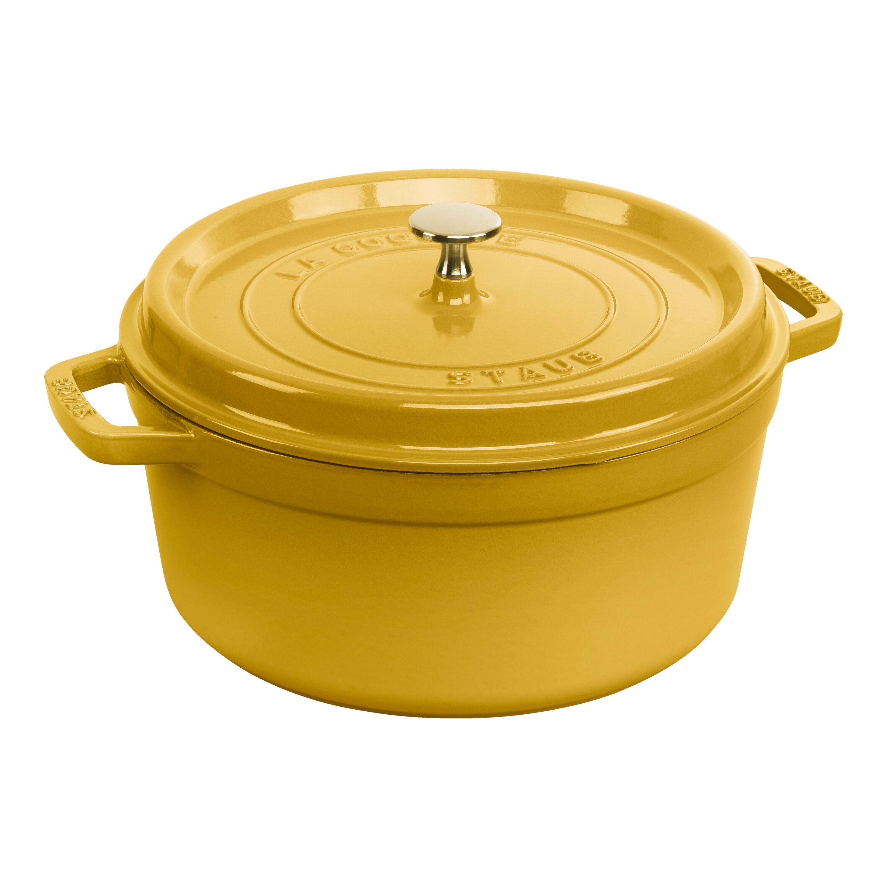 Staub Cast Iron - Round Cocottes 5.5 qt, Round, Cocotte, Citron