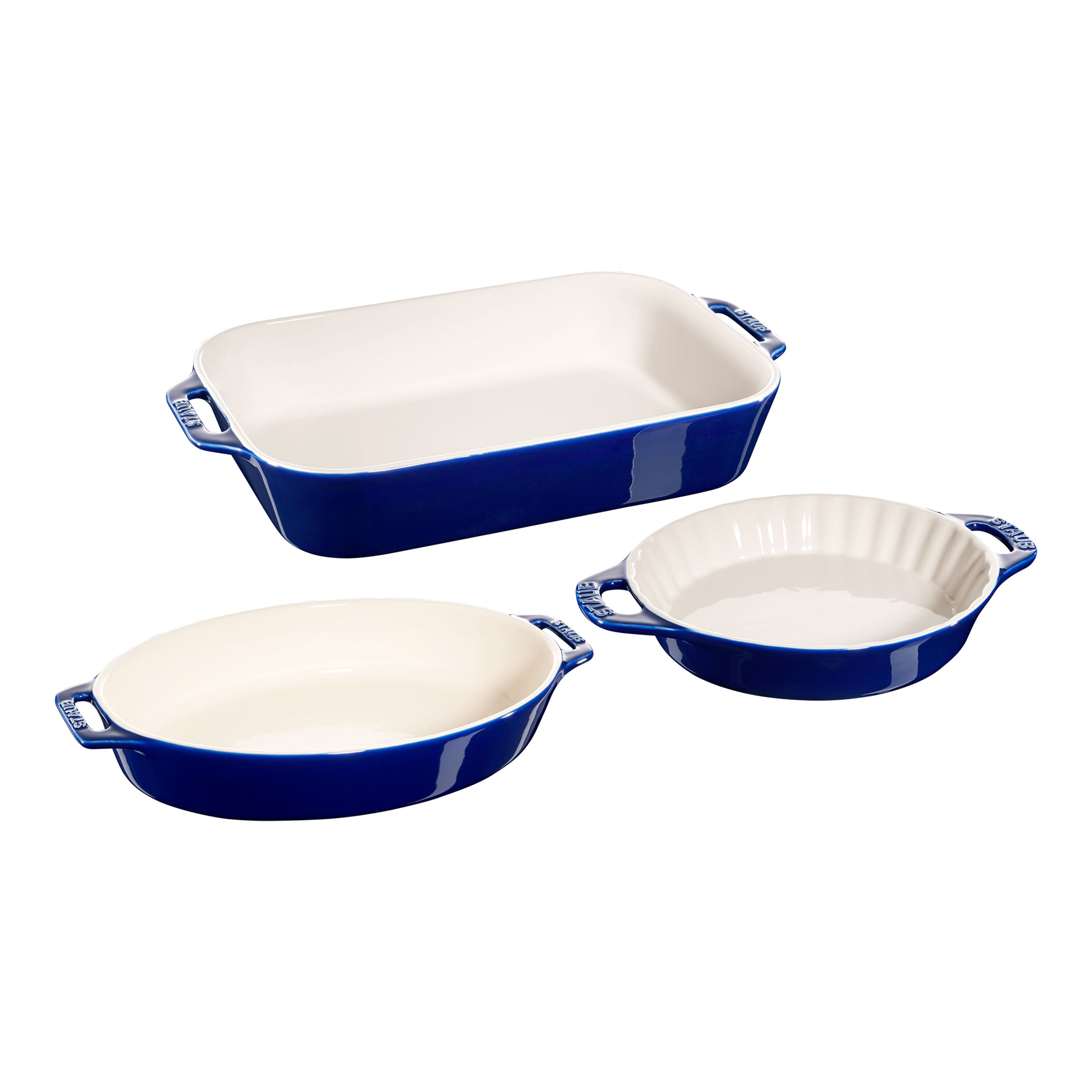 Staub 11 Ceramic Oval Baking Dish - Dark Blue