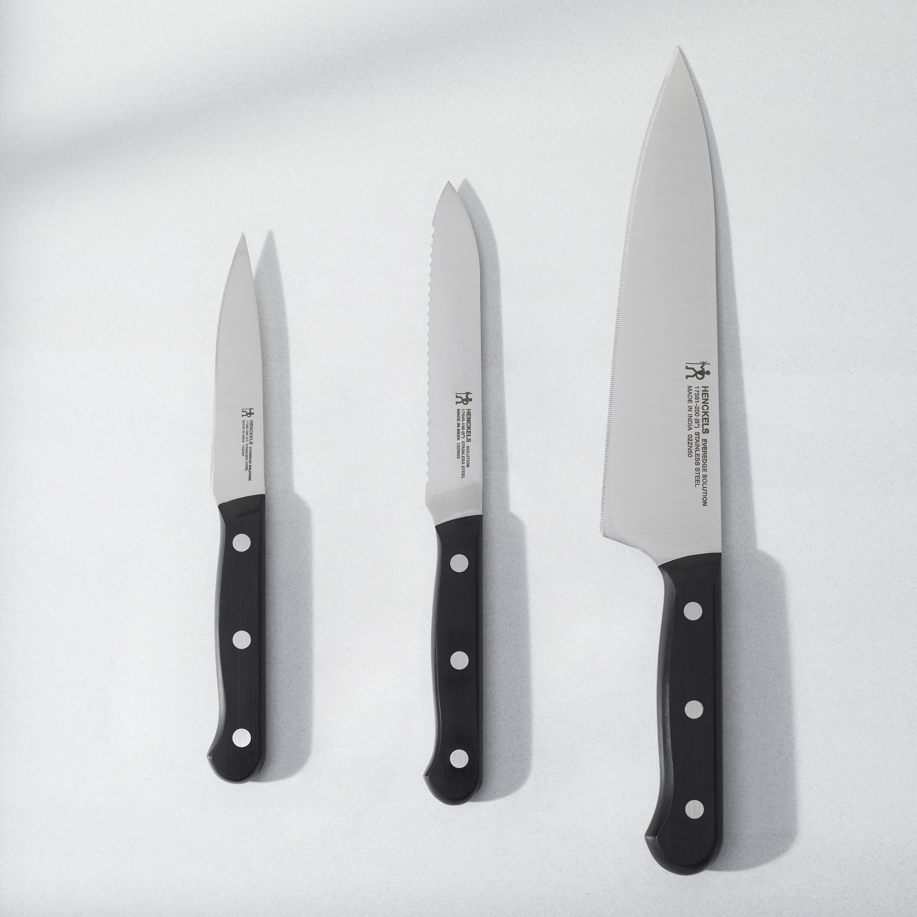 Henckels Dynamic Ever Edge Never Needs Sharpening 3 pc Starter Knife Set  NEW
