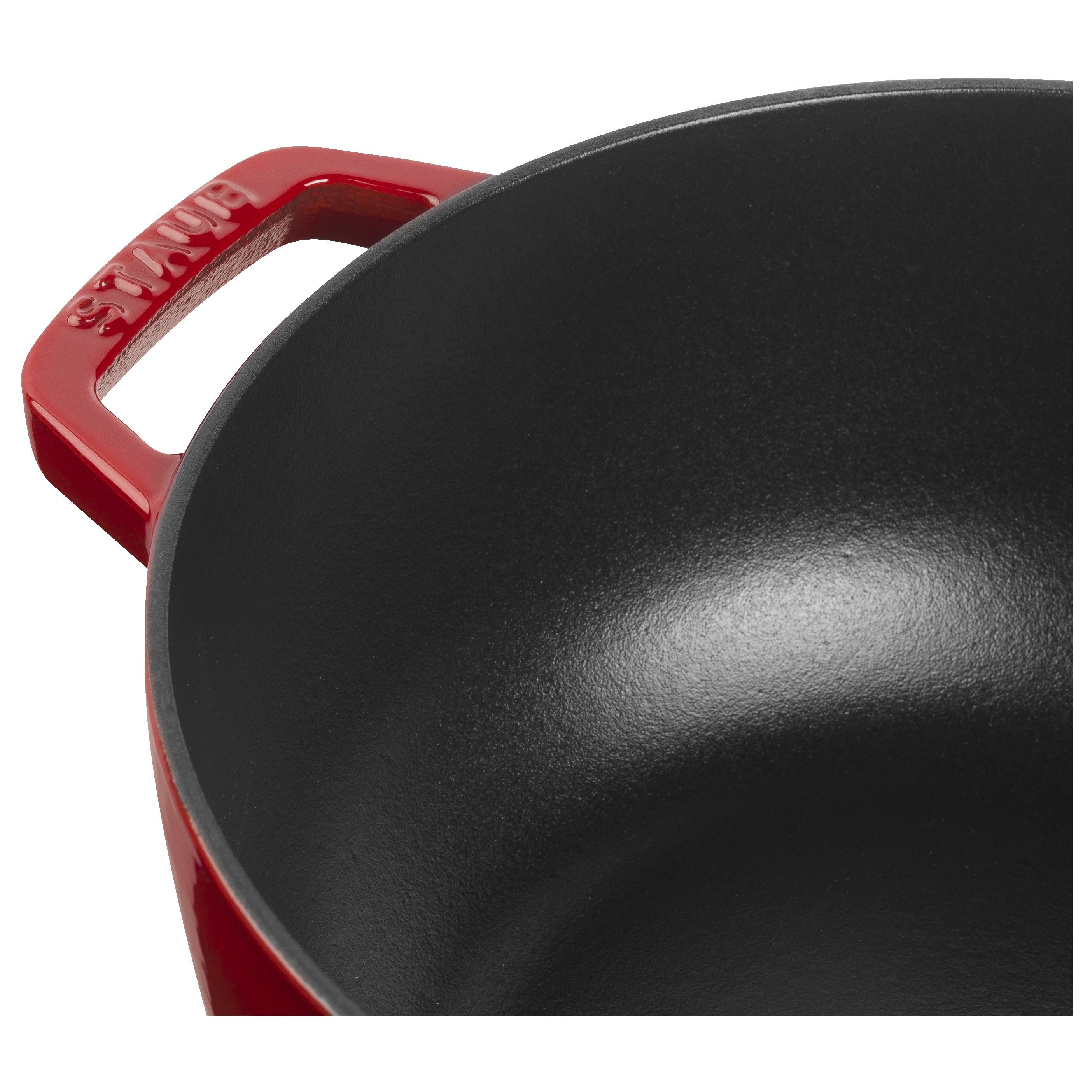 STAUB Cast Iron, Wok, Cherry, 30 cm