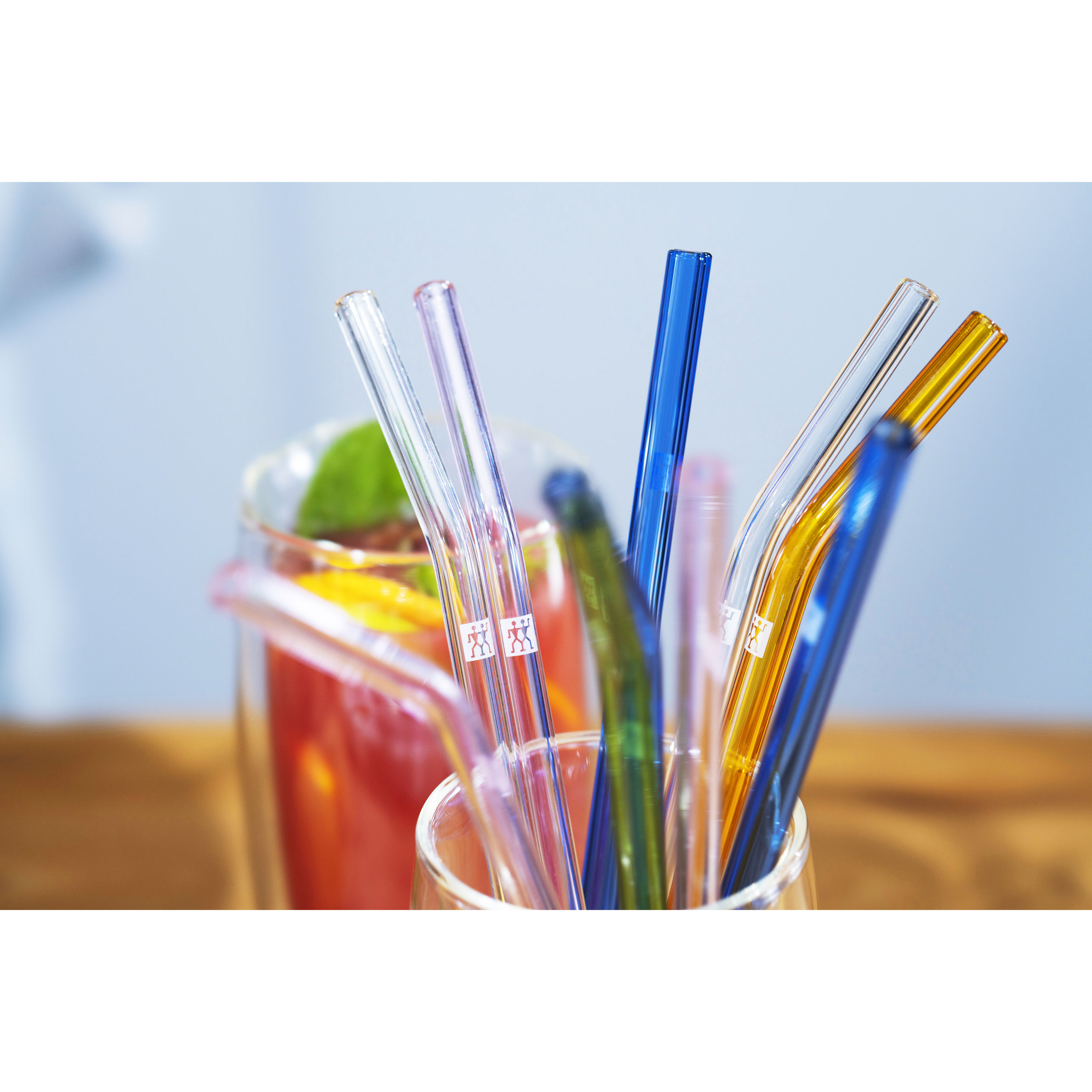 Reusable Bent Glass Straws Thick Lengthening Cute Curved High
