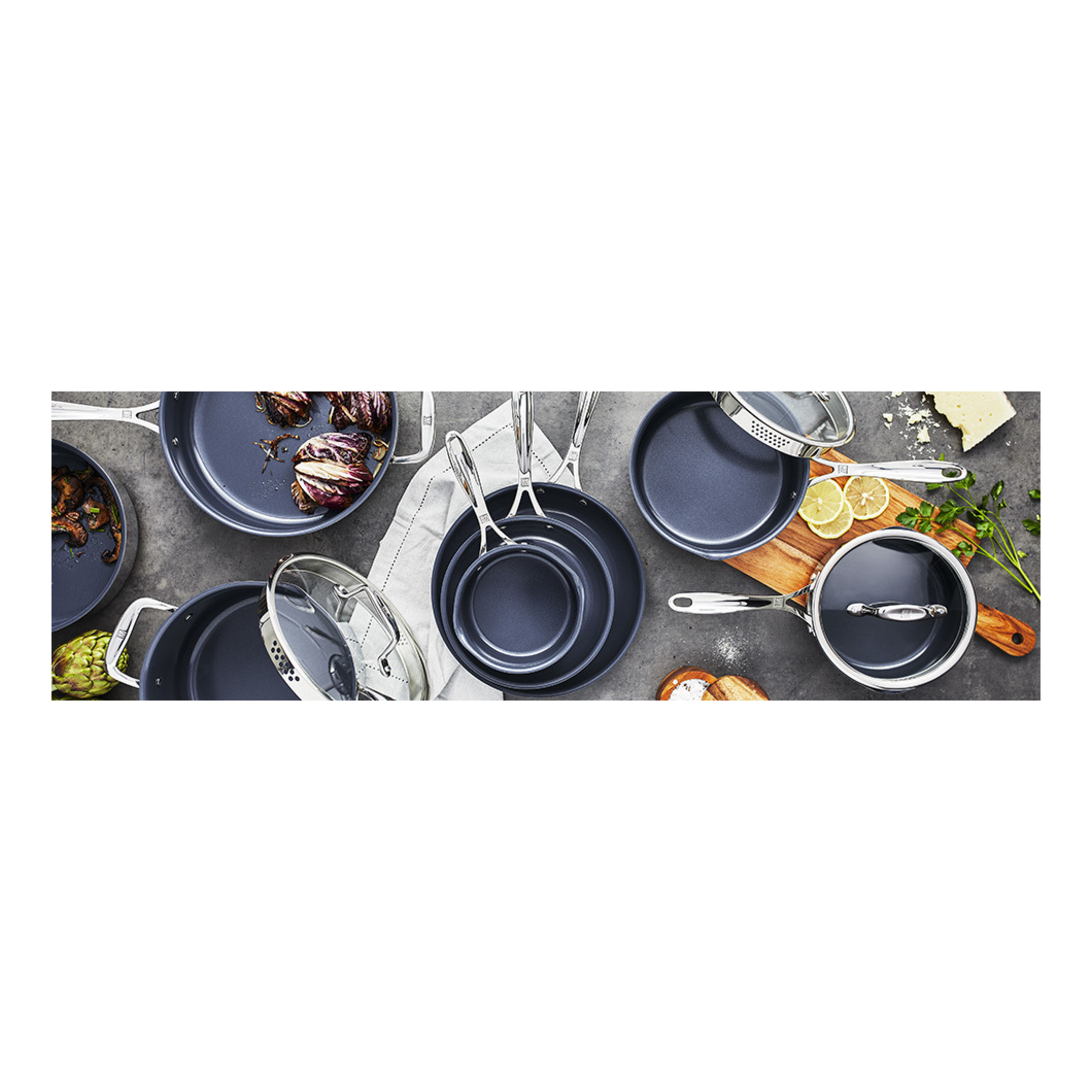 Zwilling Clad CFX 7-piece Stainless Steel Ceramic Nonstick Cookware Set