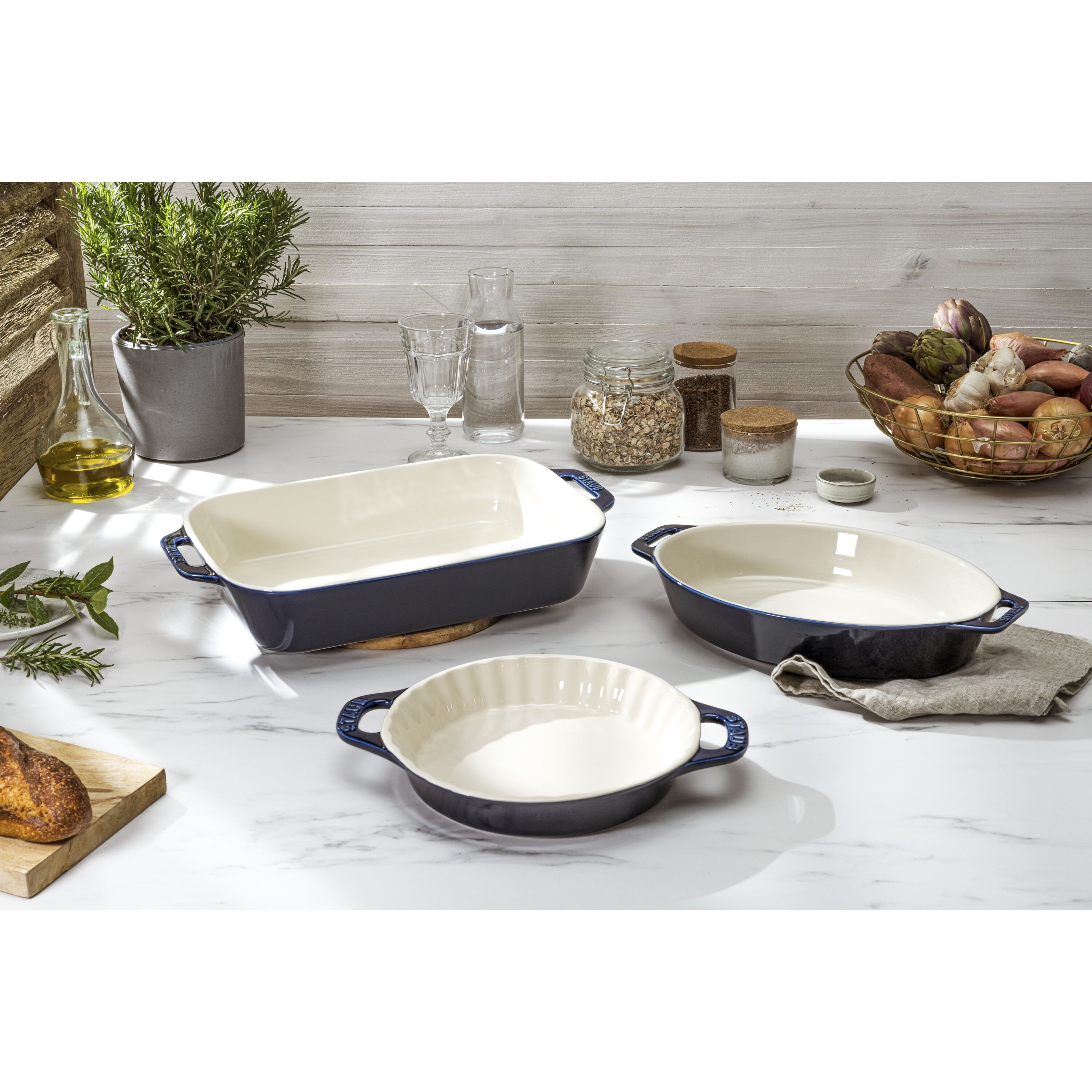 Staub Ceramics 3-pc Mixed Baking Dish Set - Cherry, 3-pc - Harris Teeter