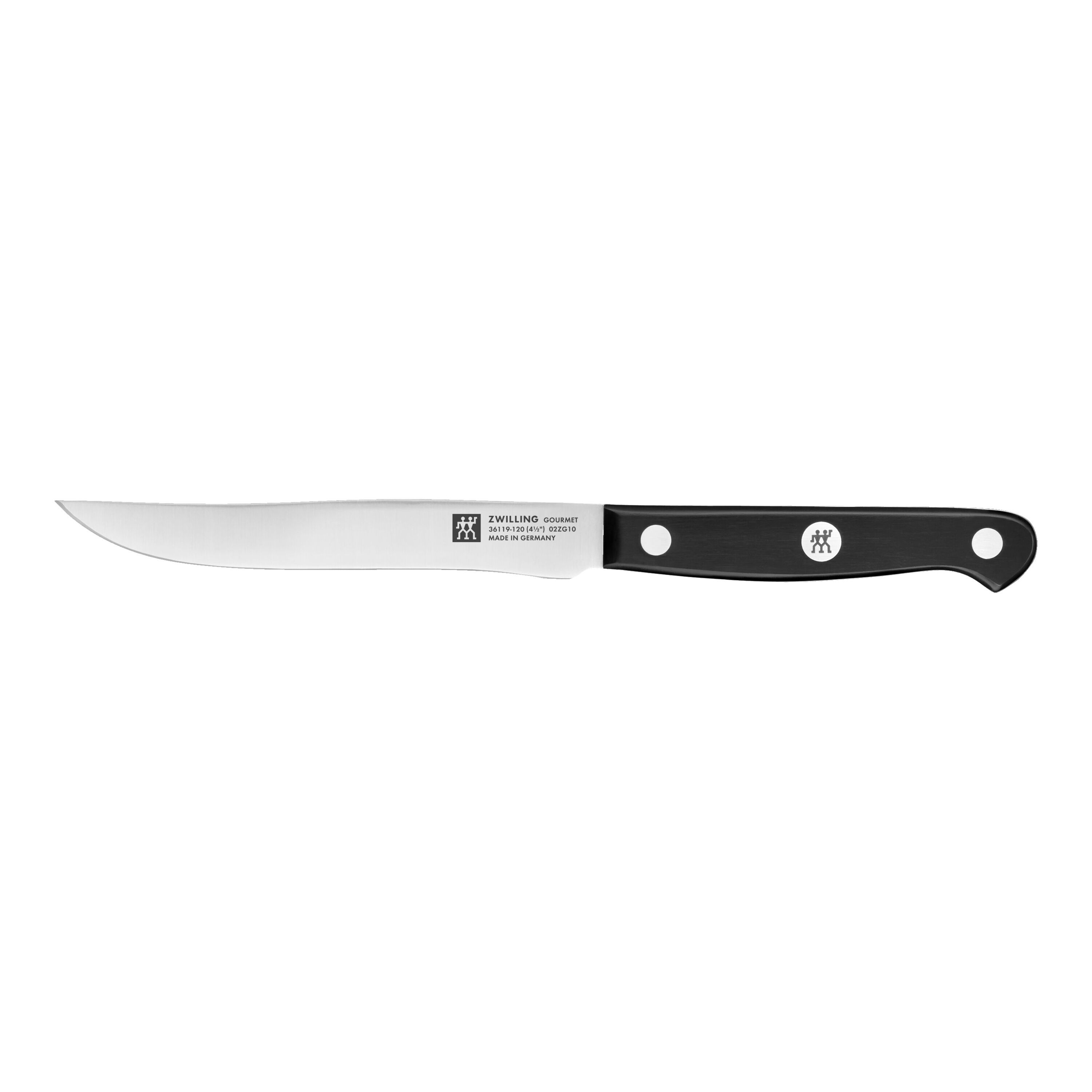 Zwilling J.A. Henckels Gourmet 4 Piece Steak Knife Set, Black POM Handles -  KnifeCenter - 36130-008