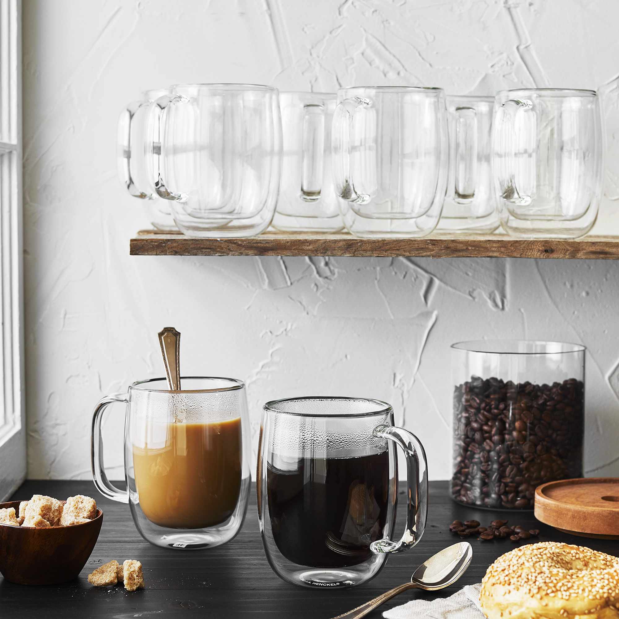 ZWILLING Sorrento Plus 4-pc 12oz. Double Wall Glass Coffee Mug Set