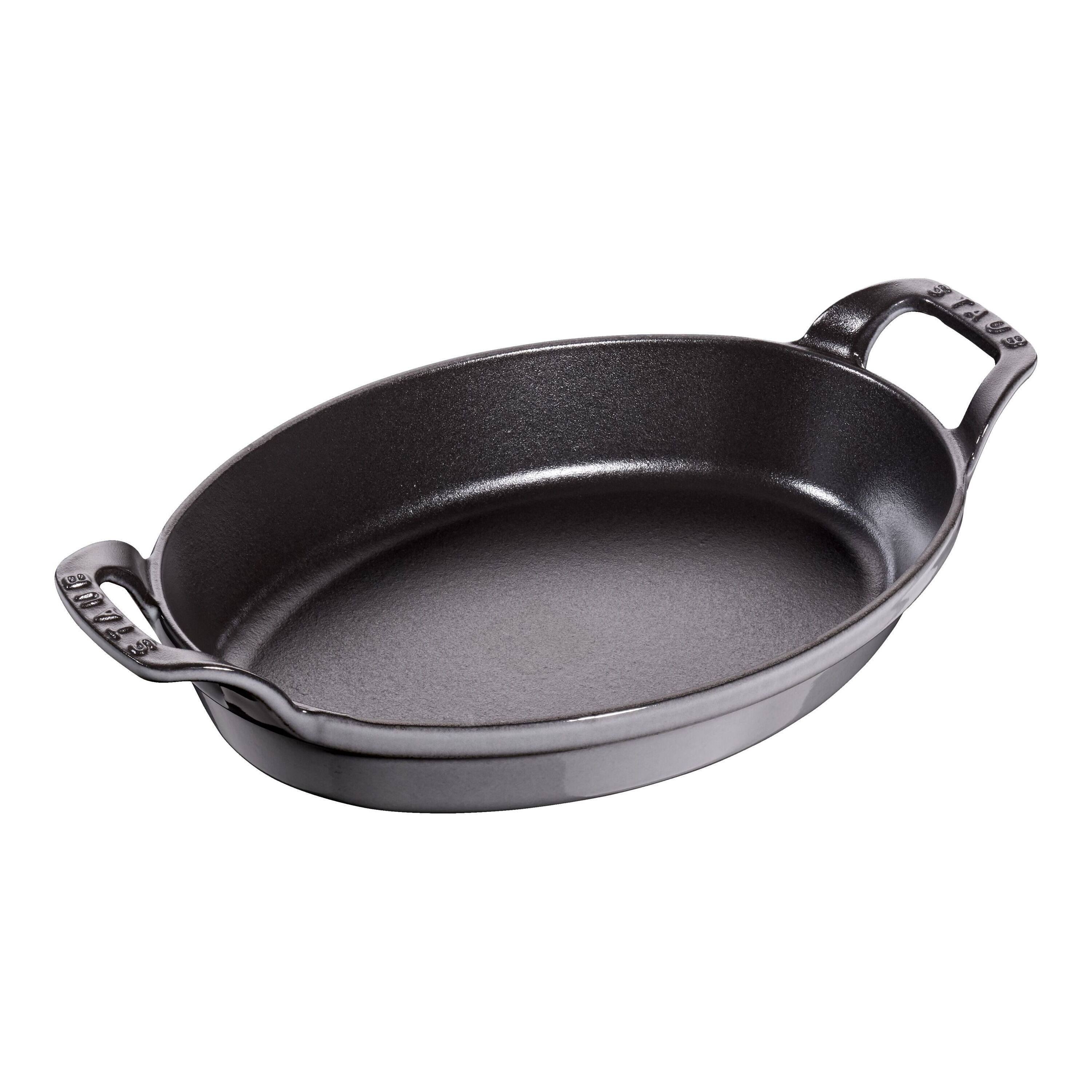 Staub Cast Iron 9.5-inch x 6.75-inch Oval Baking Dish - Graphite