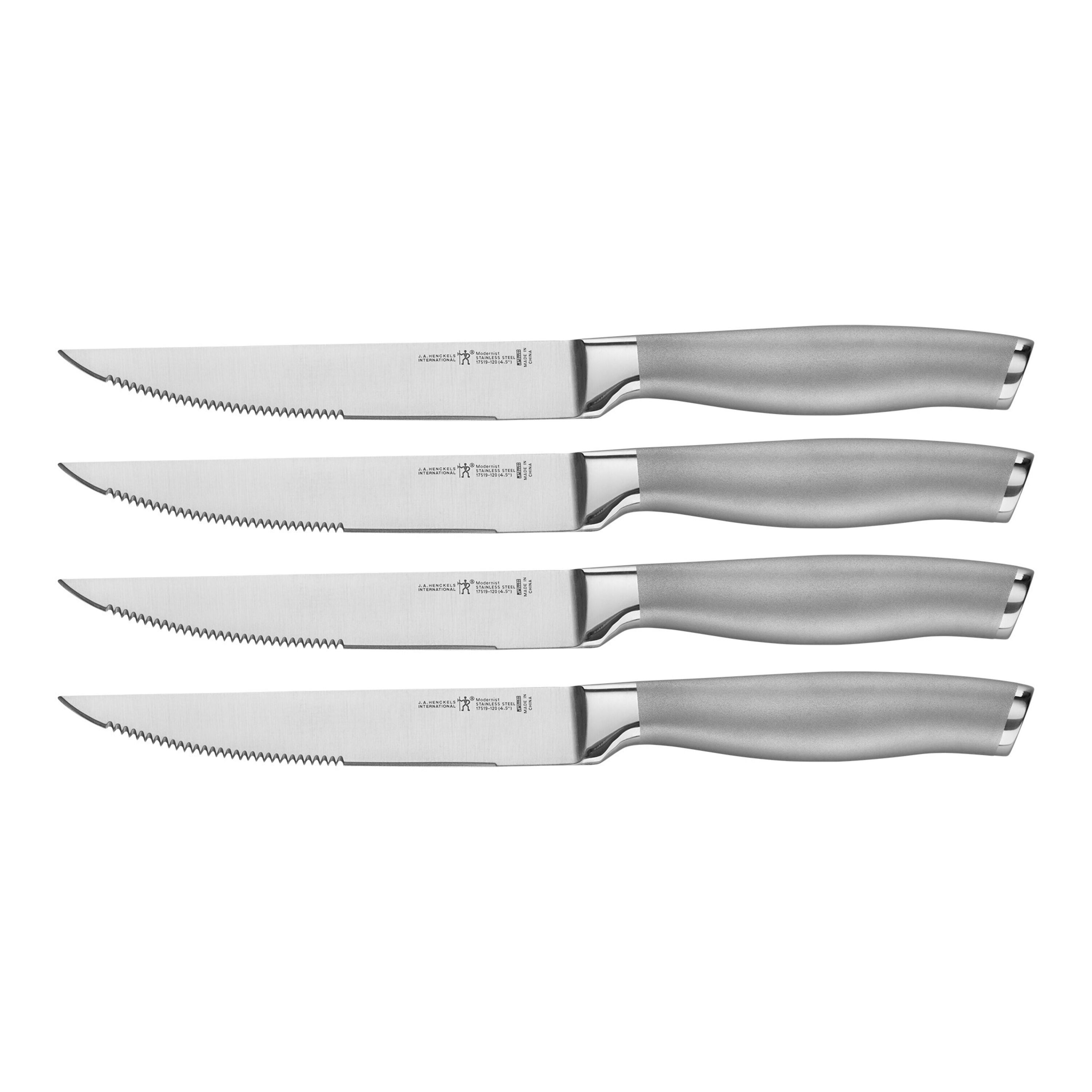 Zwilling J.A. Henckels Stainless Steel 4-Piece Serrated Steak Knife Set