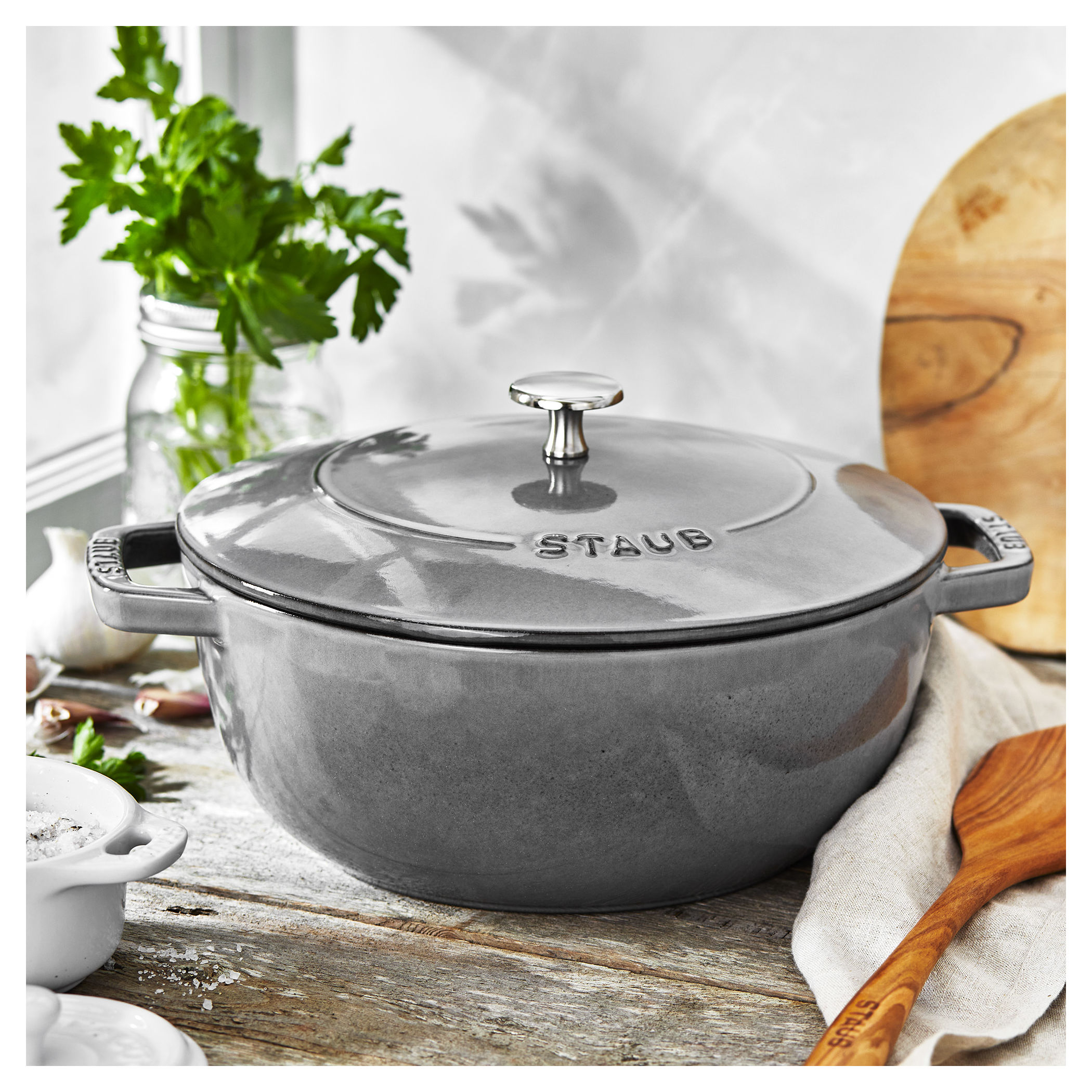 Staub Cast Iron Oval Cocotte, Dutch Oven, 5.75-quart, serves 5-6, Made in  France, Graphite, 5.75-qt - Fry's Food Stores