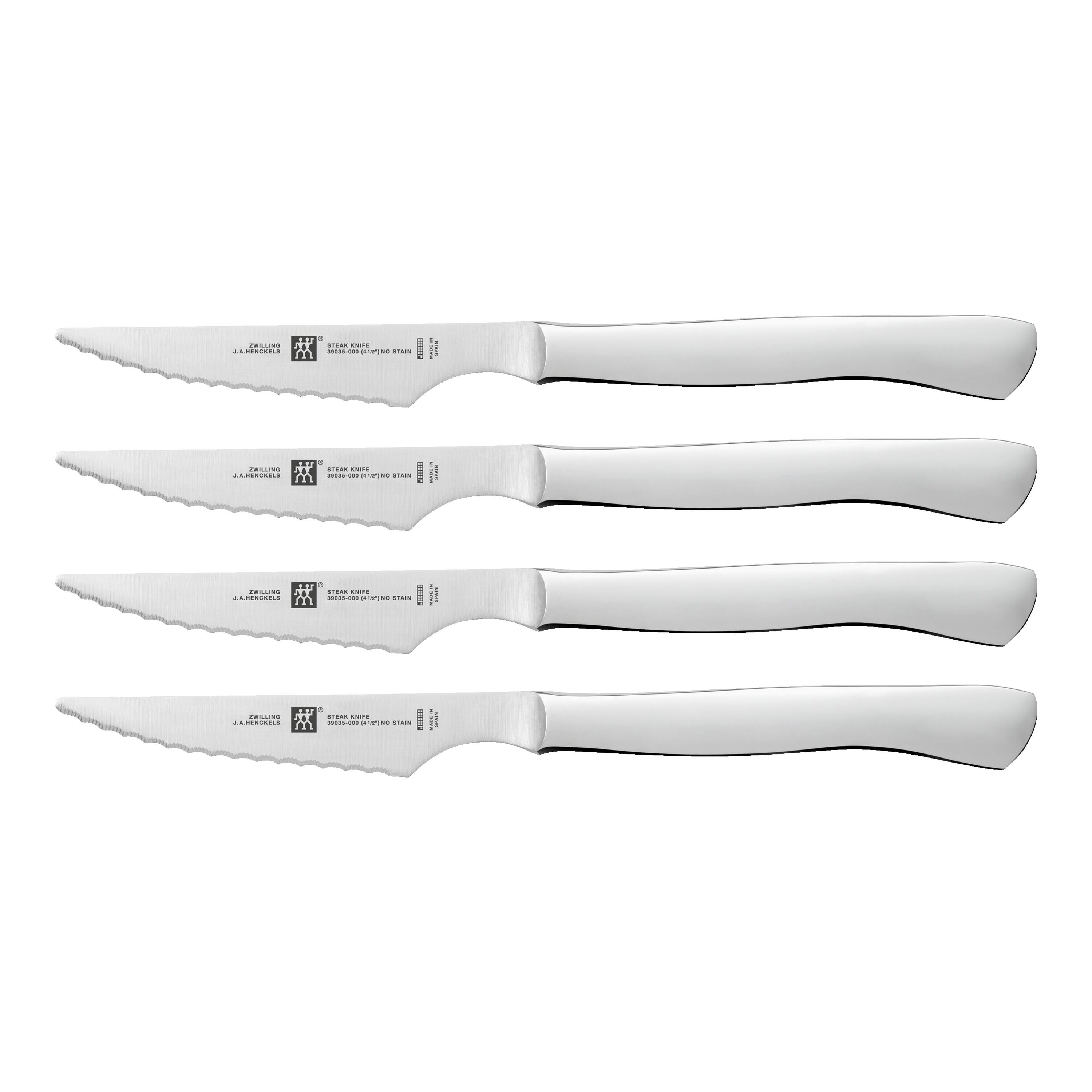 ZWILLING 4-pc Stainless Steel Serrated Steak Knife Set - Stainless Steel -  Bed Bath & Beyond - 24226272