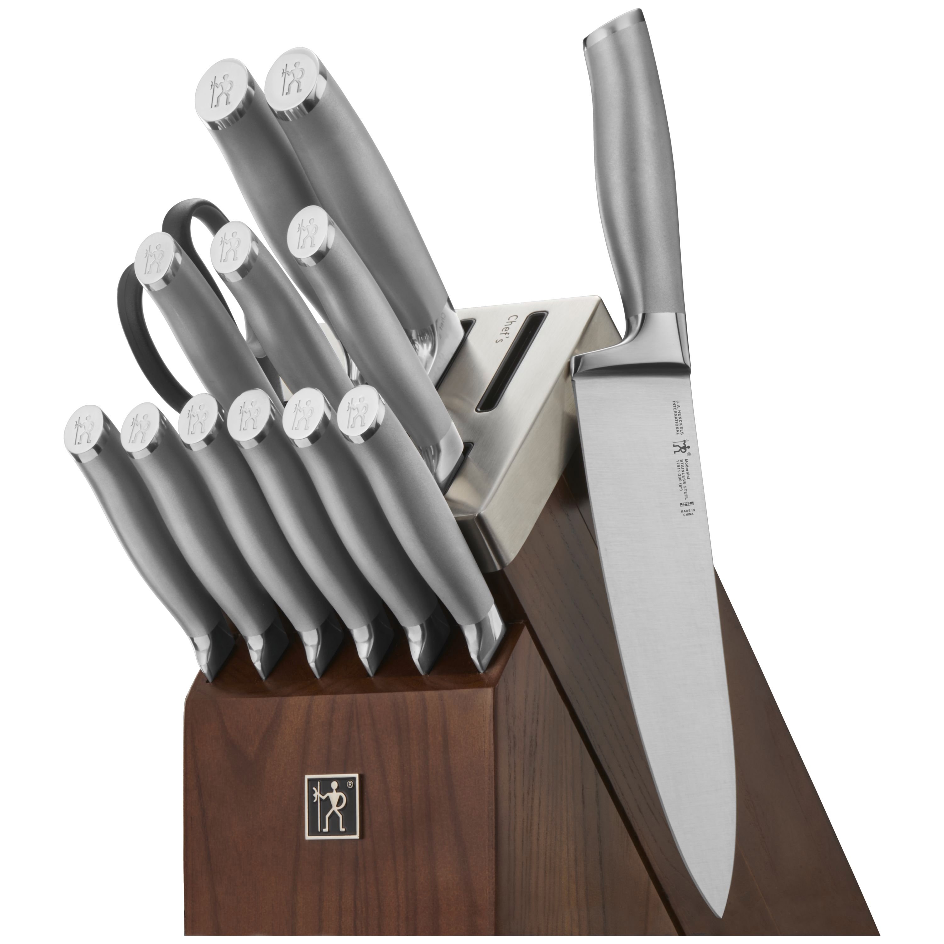 Henckels Modernist 14-pc Self-sharpening Knife Set With Block, Chef Knife,  Paring Knife, Bread Knife, Steak Knife, Dark Brown, Stainless Steel : Target