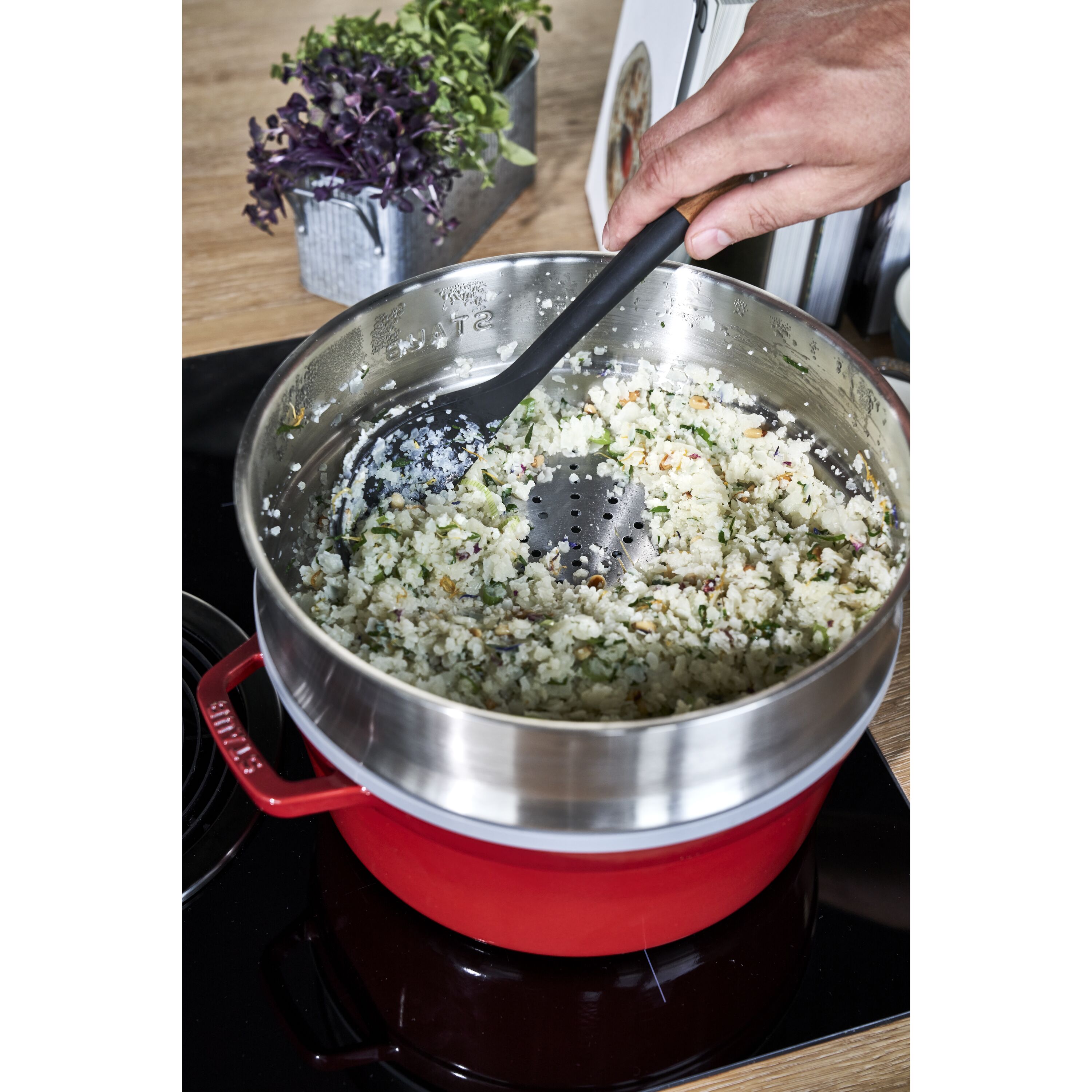 Staub Round Cocotte with steamer 26 cm, Dark blue 40510-604-0 for sale