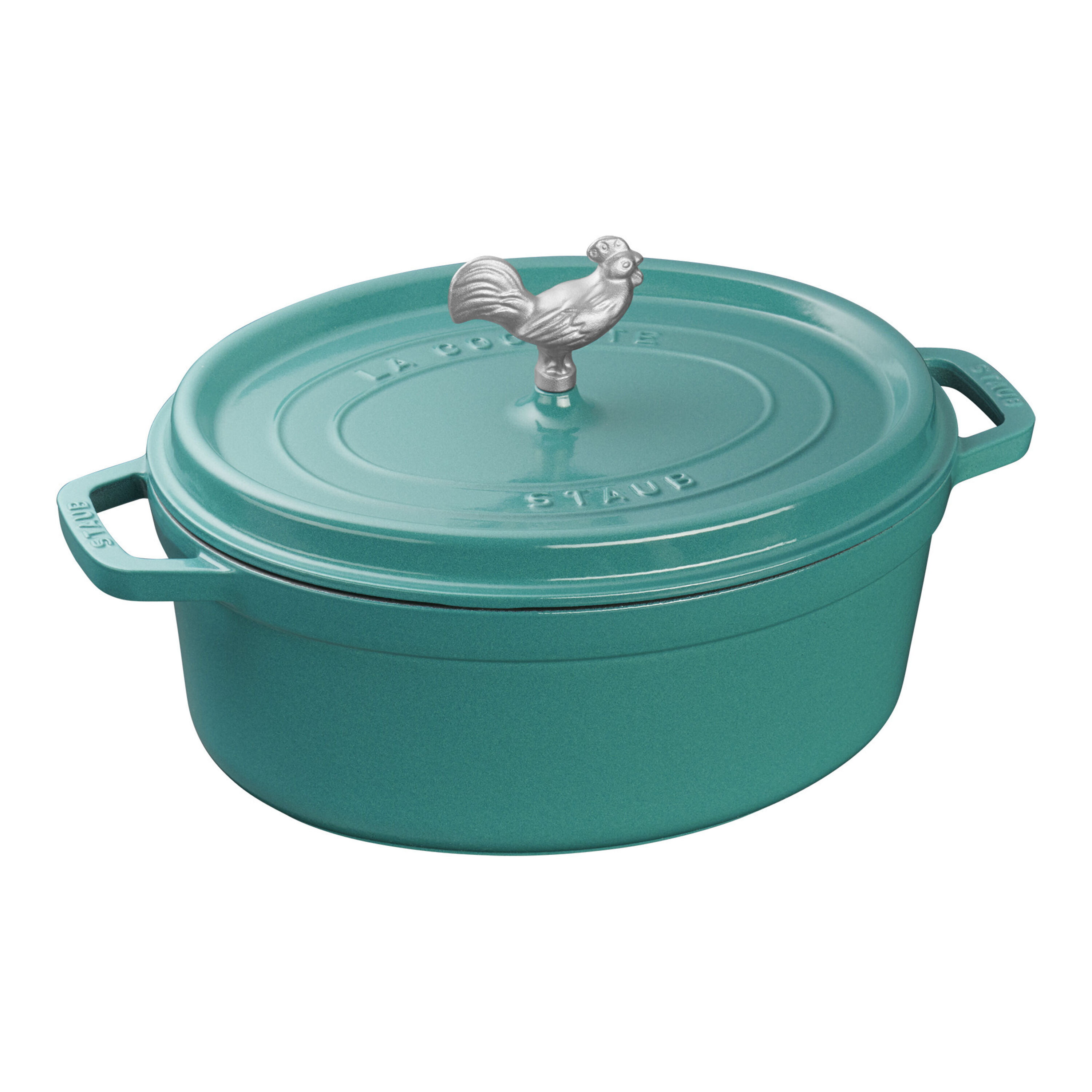 Staub Oval Coq Au Vin Cast Iron Cocotte, 5.75-Quart, Grenadine