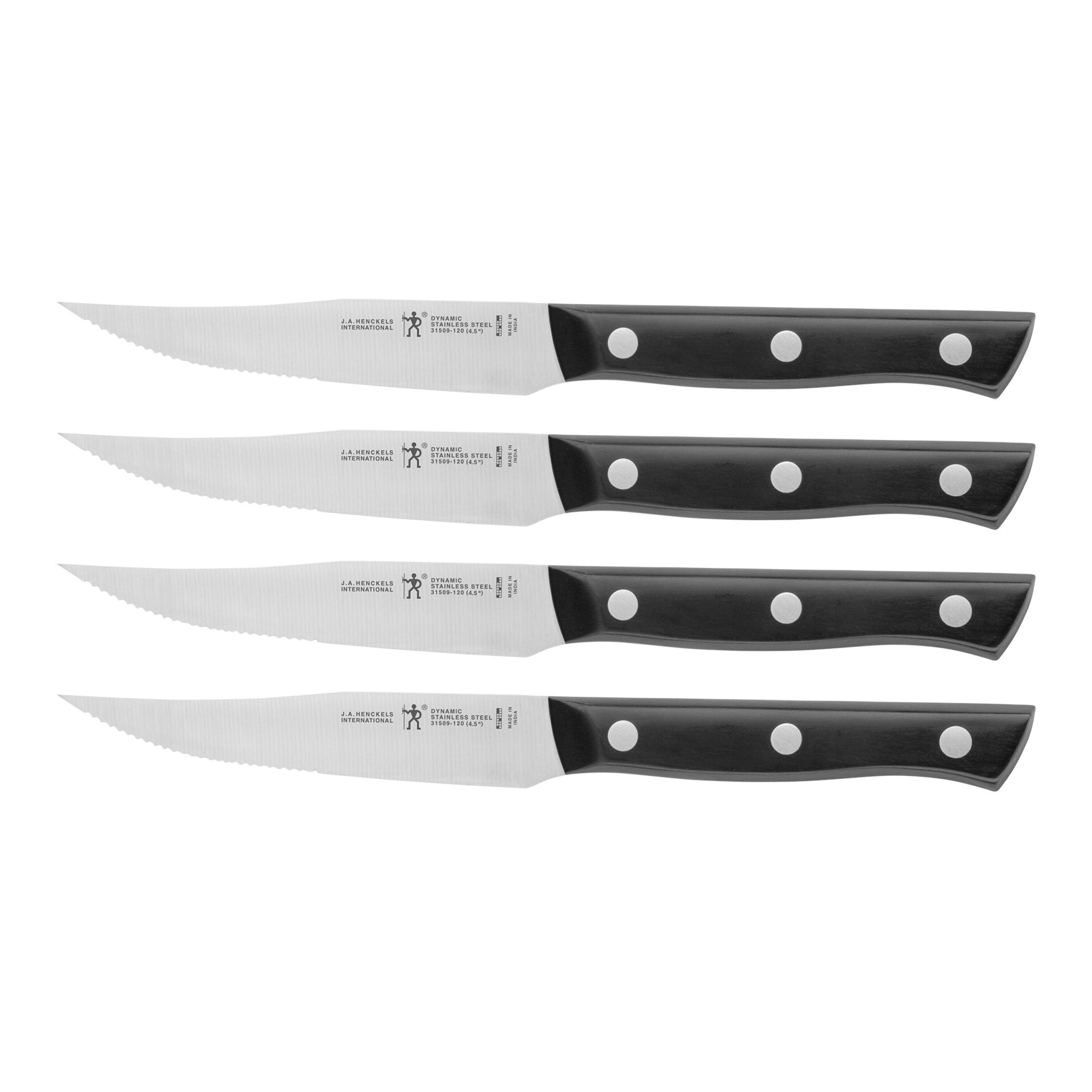 Set of 7 J.A Henckels International Steak Knives 31328 120mm or 4 1/2 Inch  Blades, Spain 