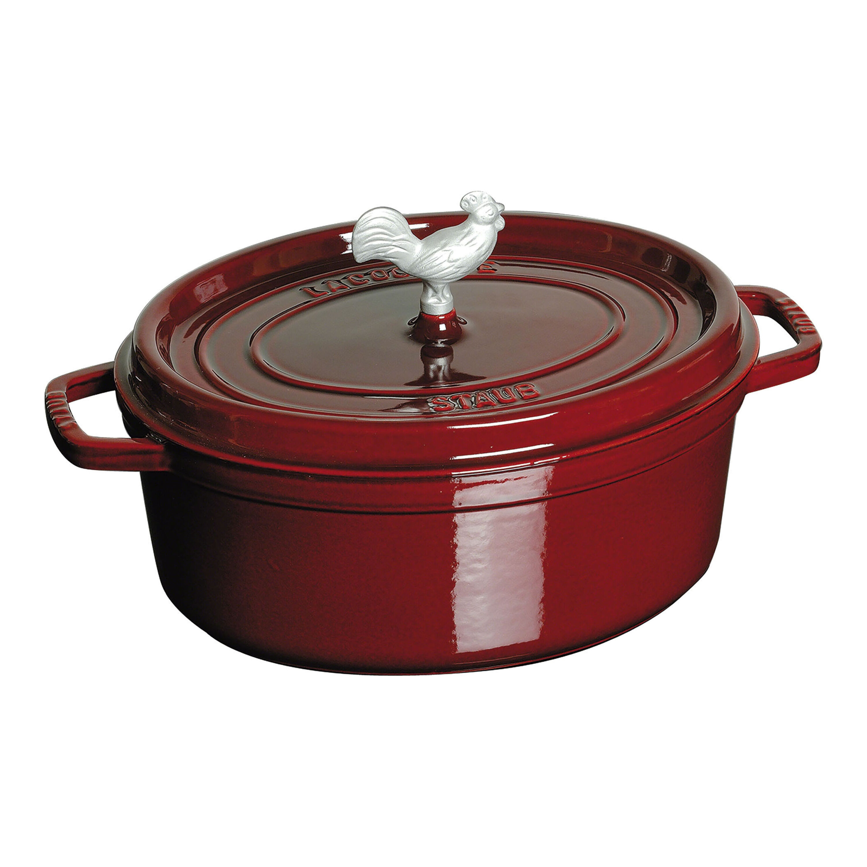 Staub Staub 5.75 quart Turquoise Oval Dutch Oven with Rooster Knob