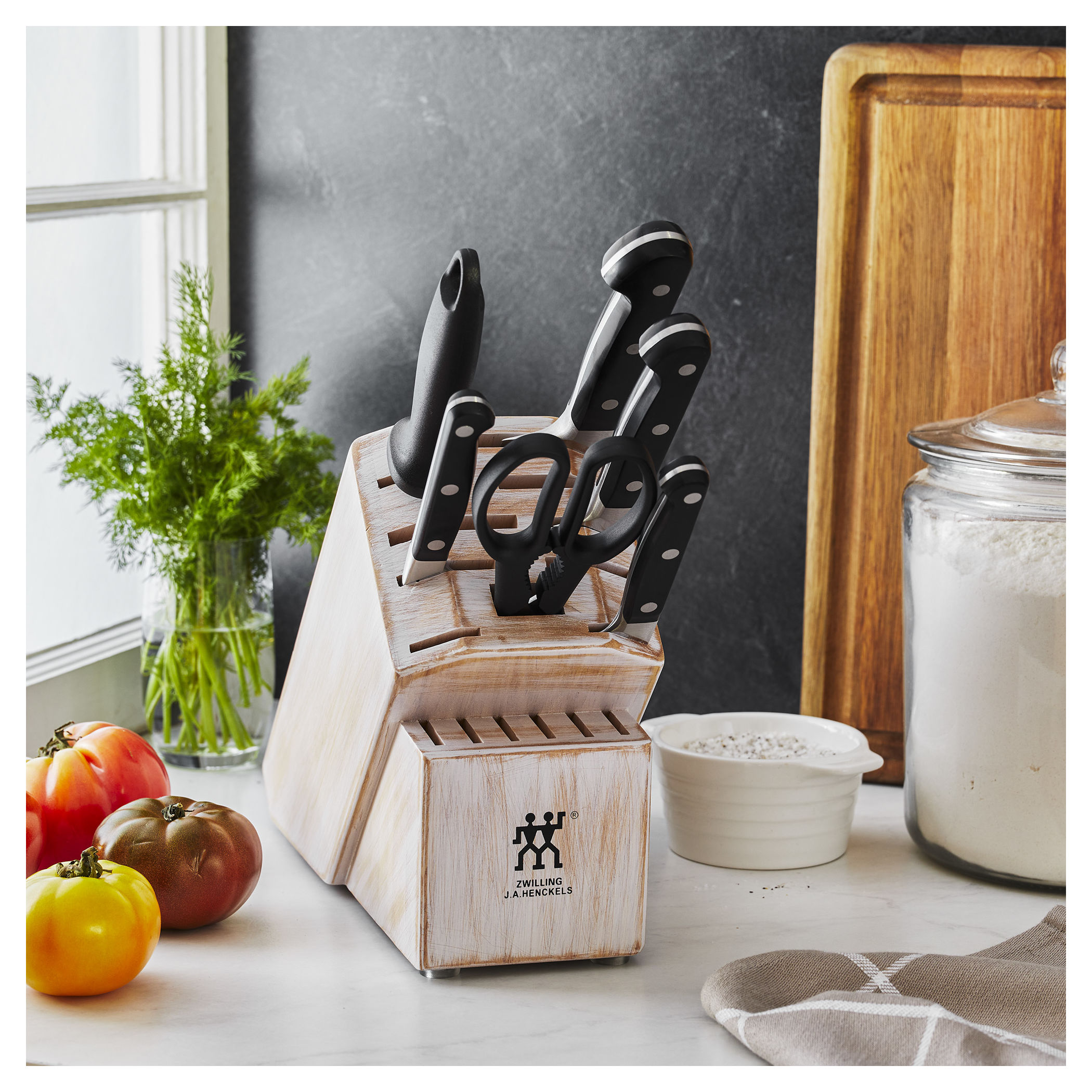 Zwilling J.A. Henckels Pro 7 Piece Knife Block Set with In-Drawer Knife Tray