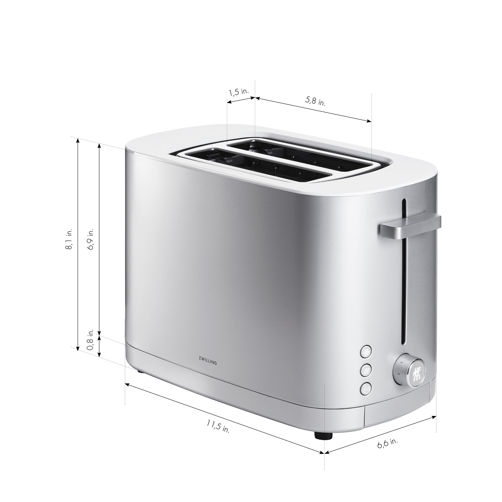 ZWILLING Enfinigy 2-slot toaster - Silver - Refurbished ZWILLING