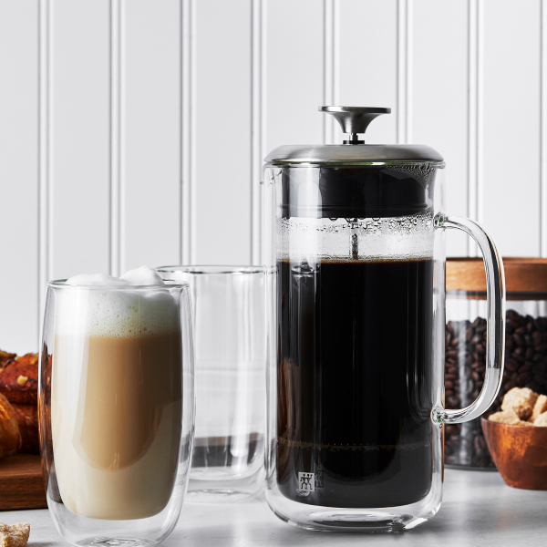 Sweese 416.101 Glass Coffee Mugs Set of 2 - Double Wall Tall