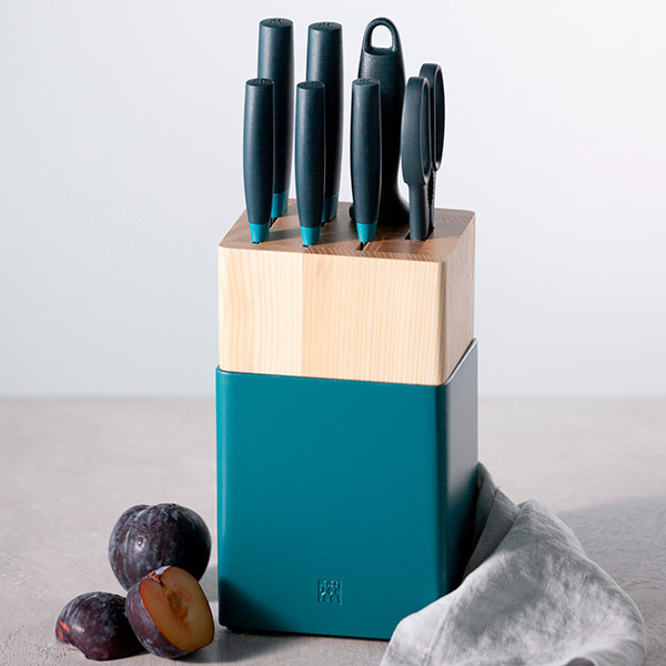 ZWILLING Now S 6-pc Knife Block Set - Blueberry Blue, 6-pc - Fry's