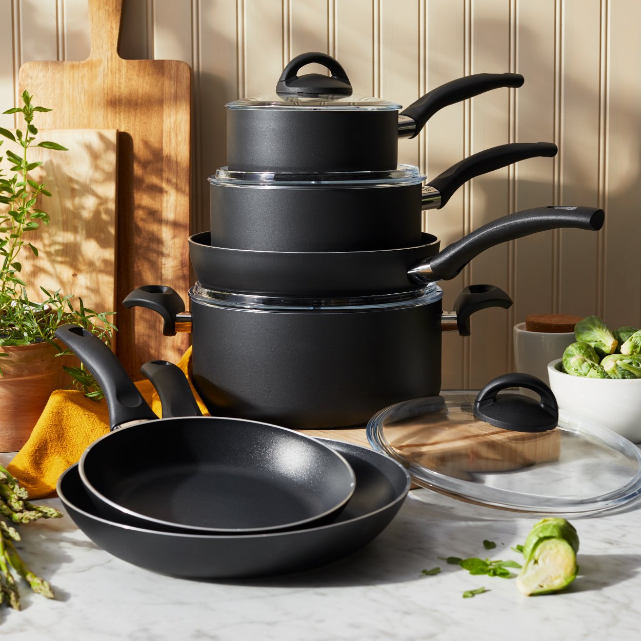 Aluminium Cooking Pots Set with Lids, Size: 7,8,9,10, Brand: Sonex.